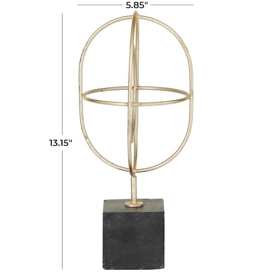 CosmoLiving by Cosmopolitan Gold Marble Contemporary Sculpture